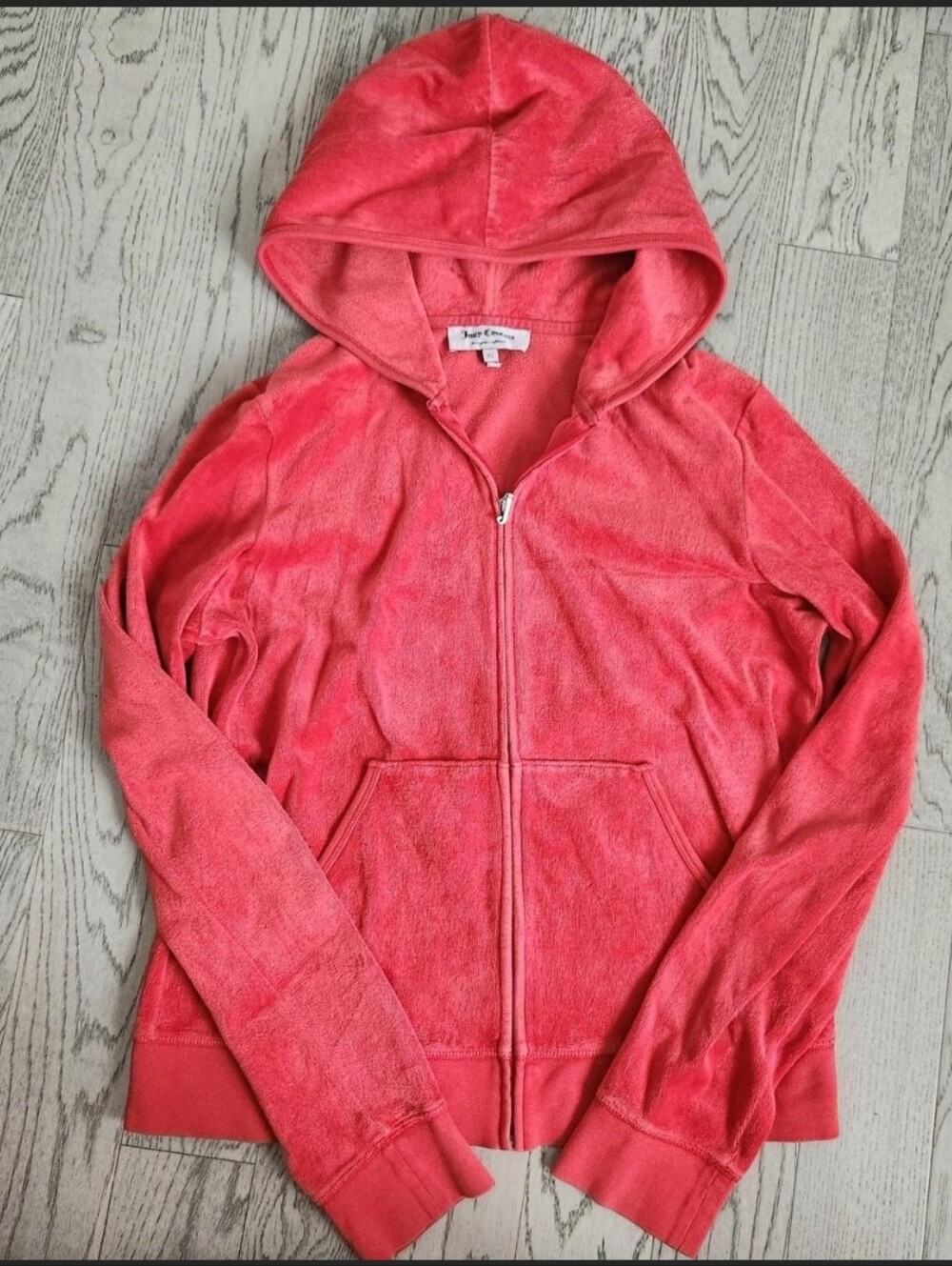 Juicy Couture coral terry cloth zip up Hoodie XL